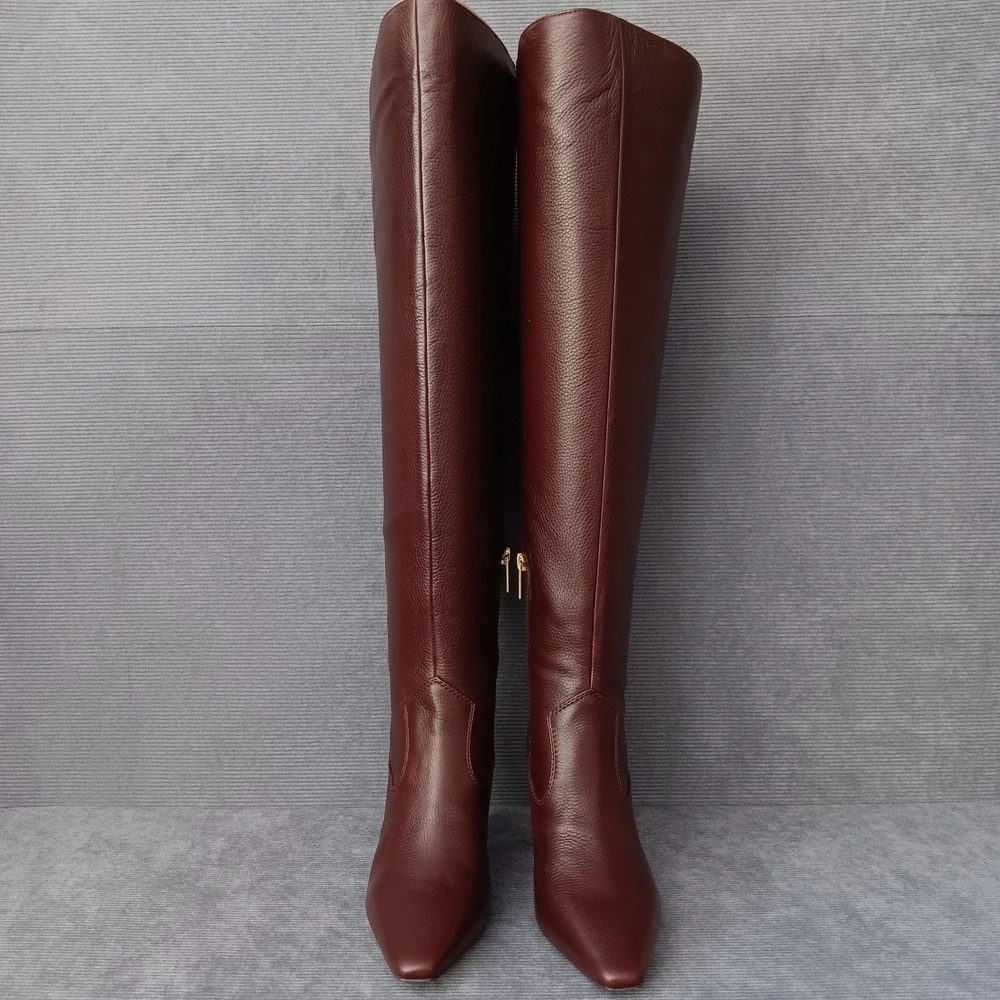 Vince Camuto Shalie4 Boots Women 7W Espresso New Extra Wide Calf Nappa Leather